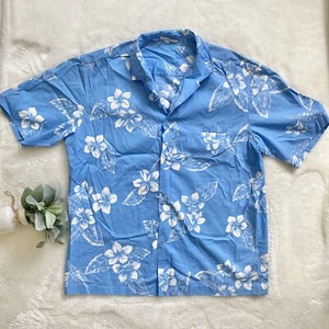 Camisa Royal Hawaiian Creations Vintage Manga Corta Abotonada Grande Azul Floral - Imagen 1 de 5
