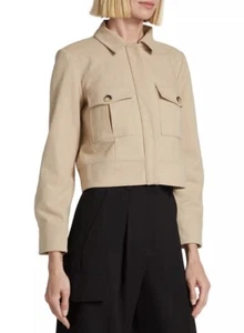 Ba&sh Flint Pocket Jacket Sz S Cropped Trench Old Money Sable Minimalist - Picture 1 of 17