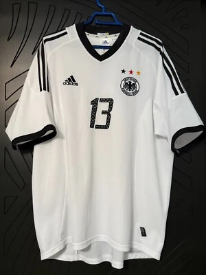 Camiseta de futebol Michael Ballack #13 Alemanha Adidas XL 2002 - Imagem 1 de 4