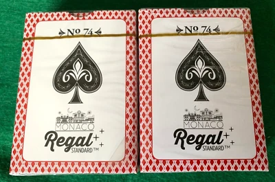 (2) Regal Standard Monaco Poker Size Regular Index Playing Cards No. 74 Sealed - Image 1 of 4