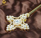 Unisex Gold Scepter Wand Double Side Crystal Sceptre Parade Pageant Party Prom