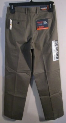NWT IZOD Mens Madison Flat Front No Iron Chino Khaki Pants 29x32 Tarmac MSRP$69 - Image 1 of 2