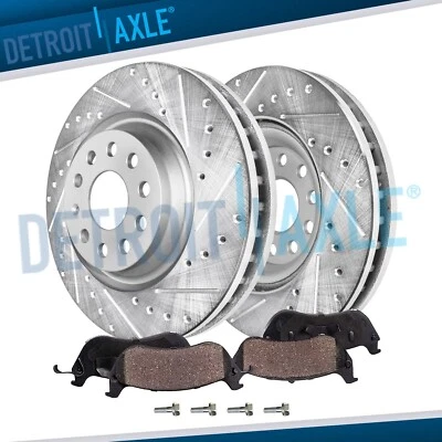 Front Drilled Brake Rotor Pad for Audi A3 Quattro S3 Volkswagen Golf R GTI Jetta - Image 1 of 4