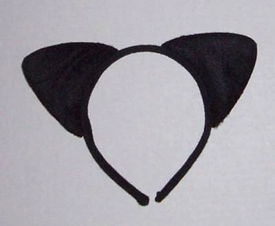 BLACK CAT EARS HEADBAND One Size Children Adults Halloween costume - Image 1 of 3
