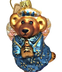 Boyds Bears Vidrio Navidad Ángel Adorno QVC Celeste Retirado Oso Buenas Noches PE - Imagen 1 de 12