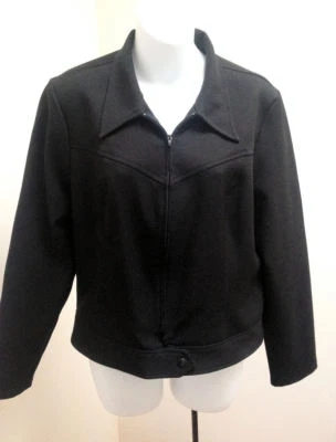 Hugo Buscati Collection L/XL Jacket Black Zip Up Lightweight Foto 1 de 4