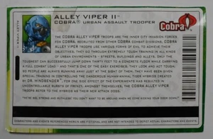 HASBRO 2004 GI JOE VALOR vs VENOM ALLEY VIPER II V8 ACTION FIGURE'S FILE CARD - Picture 1 of 2