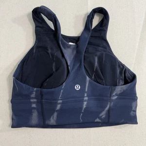Lululemon Wunder Train Longline Bra Fade Size 6 Medium Support C/D Cup Navy - Picture 1 of 8