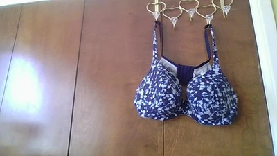 Cacique Lightly Lined T-Shirt Bra 46C Blue Tie-Dye 4-Prong Back Close Underwire - Image 1 of 4