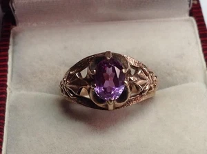 Lindo anillo vintage de plata esterlina 875 piedra alejandrita joyería para mujer URSS S 6 - Imagen 1 de 8