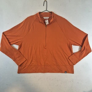 Camisa de diseño alpino para mujer XL naranja tejida de campo manga larga cuello falso 1/2 cremallera - Imagen 1 de 10