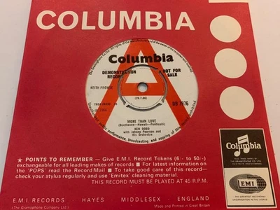 KEN DODD More Than Love 1966 UK DEMO Columbia DB7976 NEAR MINT - Image 1 of 2