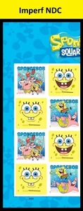 US 6025a-6028a 6028c SpongeBob SquarePants imperf NDC plate block 8 LL MNH 2025 - Picture 1 of 1