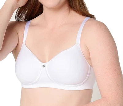 Breezies~Featherlite Breathe Wirefree T-Shirt Bra~44B~White~A679217~Foam Cup - Image 1 of 3