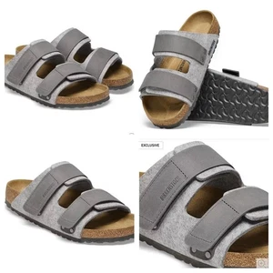 Nuovo con etichette senza scatola Birkenstock Uji pelle naturale-feltro grigio chiaro taglia EU 42 (US 9-9,5) - Foto 1 di 12