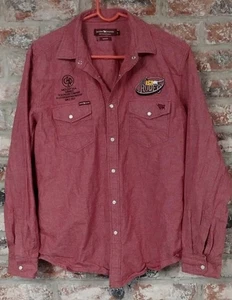 Men's Ringers Western ISA Rodeo Sponsored Embroidered Cowboy Western Shirt Med - Picture 1 of 9