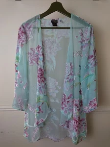 Kimono corto drappeggiato Dreamkeeper chiffon velluto Devore floreale taglia L/XL - Foto 1 di 14