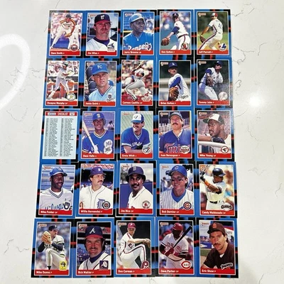 Лот из 25 бейсбольных карточек Donruss 1988 Джим Райс Дэйв Паркер Дон Саттон Вилли - Изображение 1 из 4