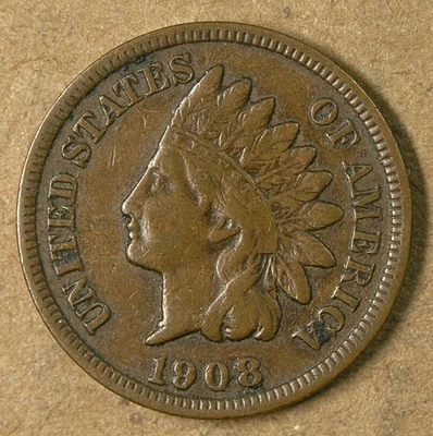 1c 1908-S Indian Cent F-VF Scarce! San Francisco Mint * AvenueCoin - Image 1 of 2