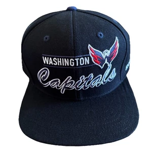 Vintage Reebok Washington Capitals NHL Face Off Wool Blend Flat Brim Hat - Picture 1 of 6