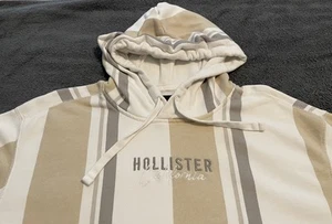 Hollister Hoodie Mens Large Red California Logo Pullover Sweatshirt - Picture 1 of 14