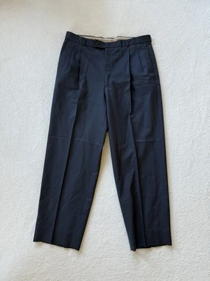 Calça social masculina plissada preta vintage Park Avenue By Raymond tamanho 34x30 - Imagem 1 de 4