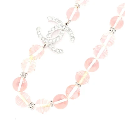 Colar Chanel marca coco aço inoxidável strass feminino prata tamanho único - Imagem 1 de 4