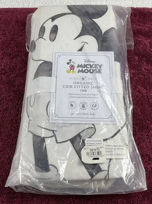 NEW Disney Pottery Barn Kids Mickey Mouse Organic Cotton Crib Fitted Sheet - Image 1 of 4