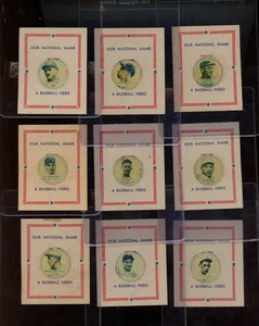 1938 PM8 PM-8 OUR NATIONAL GAME PIN TAB Complete Set (30) w/Backers - Picture 1 of 8