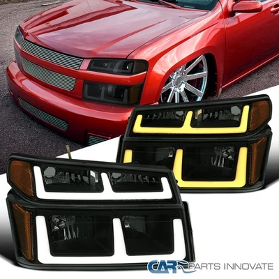 Smoke Fits 2004-2012 Chevy Colorado GMC Canyon Headlights Switchback LED Strips - Image 1 of 4