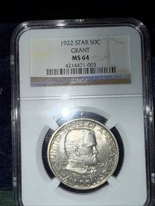 1922 Grant Commemorative Half Dollar WITH STAR Super Clean Coin - Picture 1 of 4