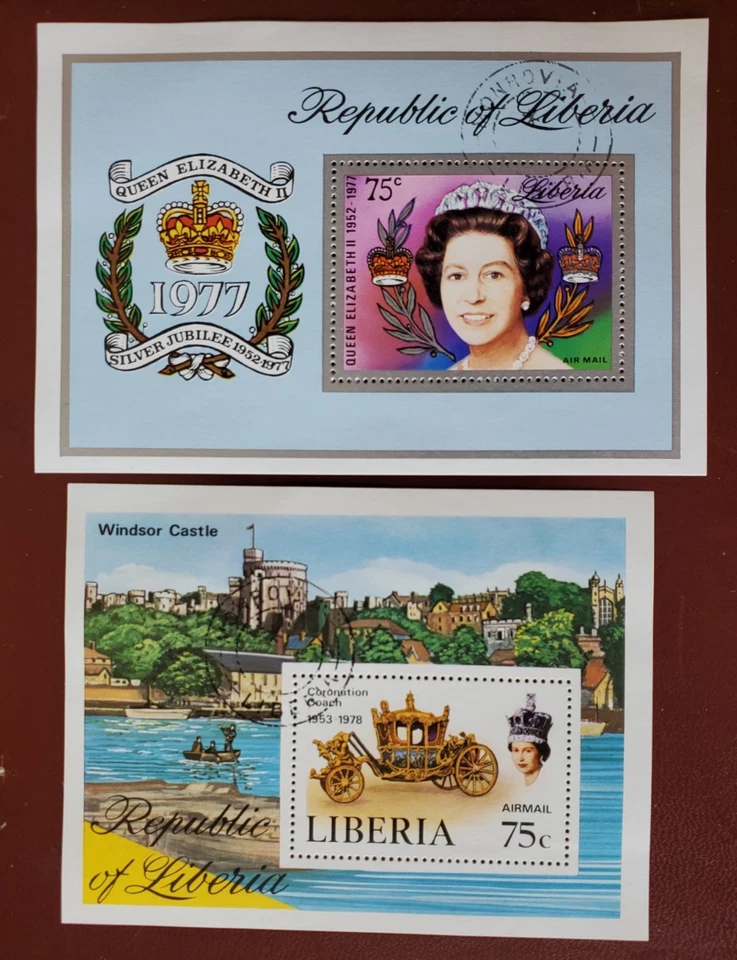 利比里亚邮票 - 批量 #19q 温莎城堡和伊丽莎白女王纪念品邮票全新邮票 — 第 1/1 张图片