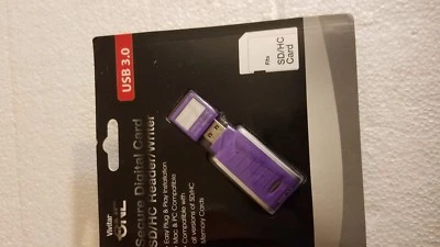 New Vivitar secure digital card SD/HC Reader/Writer  USB 3.0  VIV-3RW-SD-PUR - Image 1 of 3