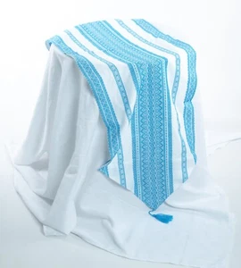 Corredor de Mesa Ucraniano Blanco Azul Estilo Rushnyk 11.8"x59" - Imagen 1 de 3