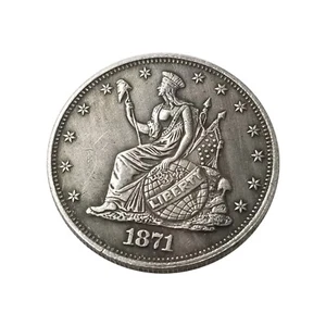 1871 Trade Dollar Coin Liberty American United States of Silver - Picture 1 of 12