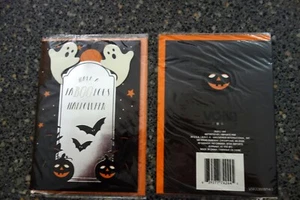 Tarjeta de felicitación de Halloween viola, 3D dimensional, fantasma/gravestone nueva/sellada - Imagen 1 de 5