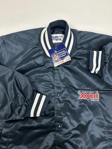 Vintage Super Bowl XXIII Chalk Line Satin Jacket XL San Francisco 49ers Neu mit Etikett - Bild 1 von 22