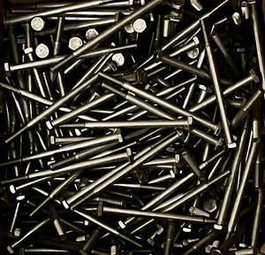 (10) F593C 4” Stainless Steel Cap SCREWS 1/4 - 20 Hex Head Partially Threaded - Picture 1 of 4
