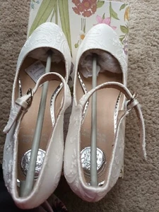 Stunning "Martha" Perfect Bridal Shoes Size 40 Ivory Dyeable Lace 🔔 - Bild 1 von 12