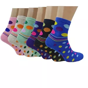 Set of 6 Pairs Women’s Socks – Striped and Bubble Mix Color Print, Stylish - Picture 1 of 8