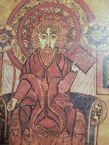 Vintage ~The Book Of Kells~ Portrait of Saint John gerahmte Kunst auf Leinwand, Gold - Bild 1 von 5