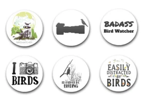 INSIGNIAS DE BOTÓN 1" 25MM X6 OBSERVADOR DE AVES - Imagen 1 de 1