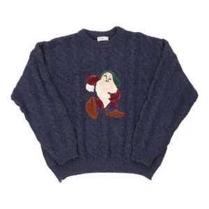 Segreta Emmanuel Schvili Cartoon Jumper - XL Navy Wool Blend - Picture 1 of 8