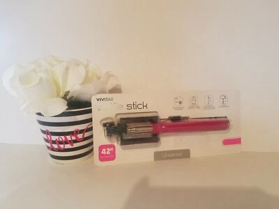  NEW  Vivitar Selfie Stick Built-in Shutter Release 42 in Universal PINK  New - Image 1 of 4