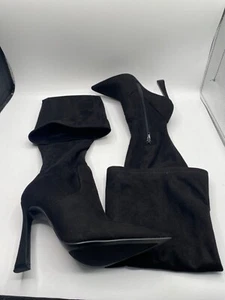 Steve Madden Women's Black Laddy Pointed Toe Over The Knee Boots Size 5.5 NIB - Picture 1 of 10