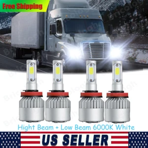 For Freightliner Cascadia 2008-2016 LED Headlight High Low Beam 4x Bulbs Combo - Picture 1 of 12