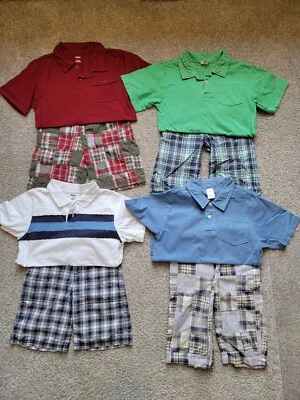 Lot of 8 Boys Gymboree Polo Shirts Summer Shorts Plaid Size 7 - Image 1 of 4