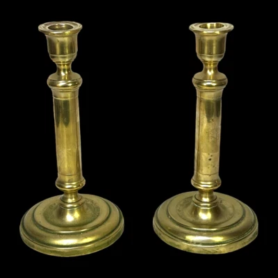 2 PETITS BOUGEOIRS ANCIENS EN BRONZE DE STYLE EMPIRE XIXème - Photo 1/4