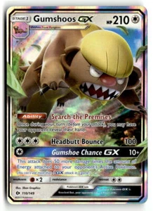 SM Base Set #110/149 Gumshoos GX Ultra Rare - Picture 1 of 2