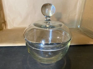 Large Apothecary Clear Covered Dish   Canister --- LOOK - Picture 1 of 8